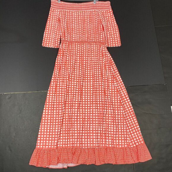 CABANA LIFE Dress Size L Nantucket Off The Shoulder Maxi ‎ UPF 50+  Sunday NEW - Picture 4 of 16